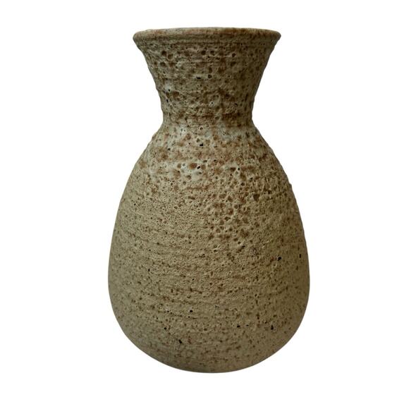 Vintage Studio Pottery Stoneware Vase Signed Modern Organic Neutral Home Decor - Picture 6 of 10